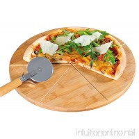 Kesper Pizza Plate With Pizza Cutter 12.60" of Bamboo  Brown - B00CHJBBAK